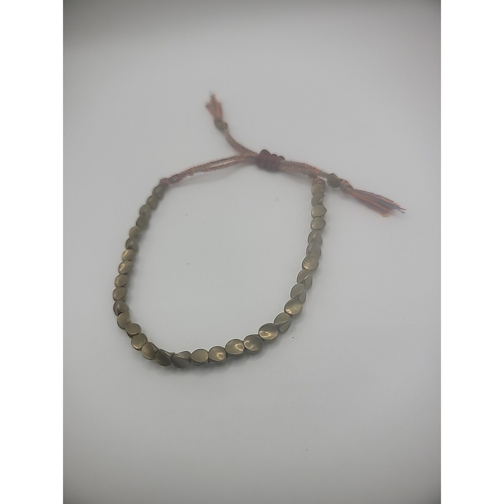 Vintage Gold Tone Beaded Bracelet Adjustable Jewelry Costume - Picture 3 of 10